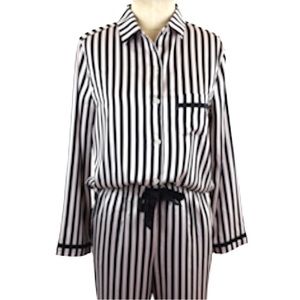 Victoria's Secret Black and White Striped Pajama Set